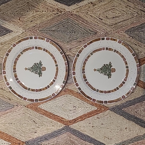 VINTAGE PIER 1 "NATURAL CHRISTMAS" ENGLAND ANGLETERRE DINNER PLATES - Picture 2 of 11